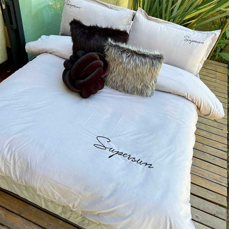 MY HOME STORE - Funda Duvet Microfibra Bordado Gris Sampson