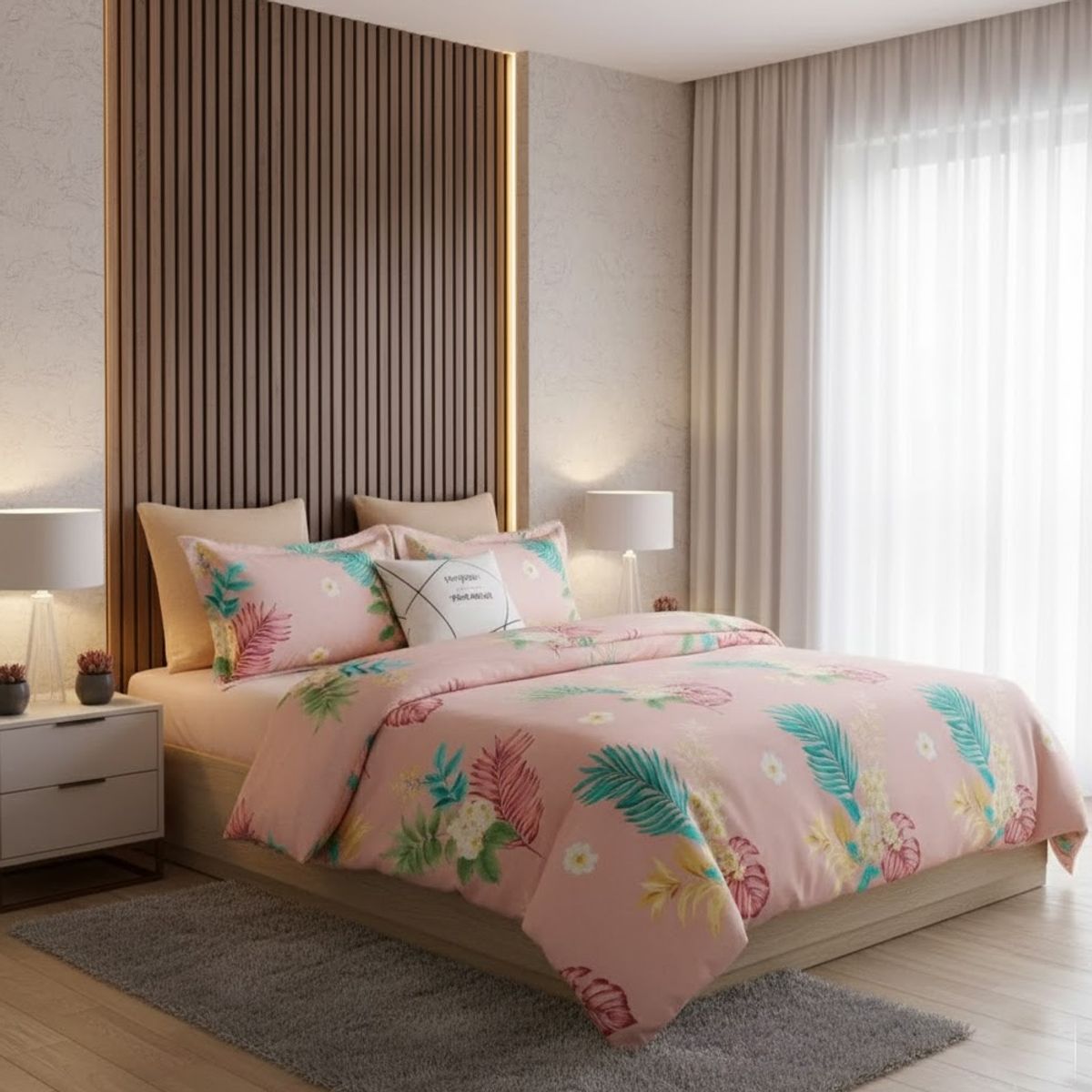 MY HOME STORE - Funda Duvet Microfibra Estampado Buquette Rosado