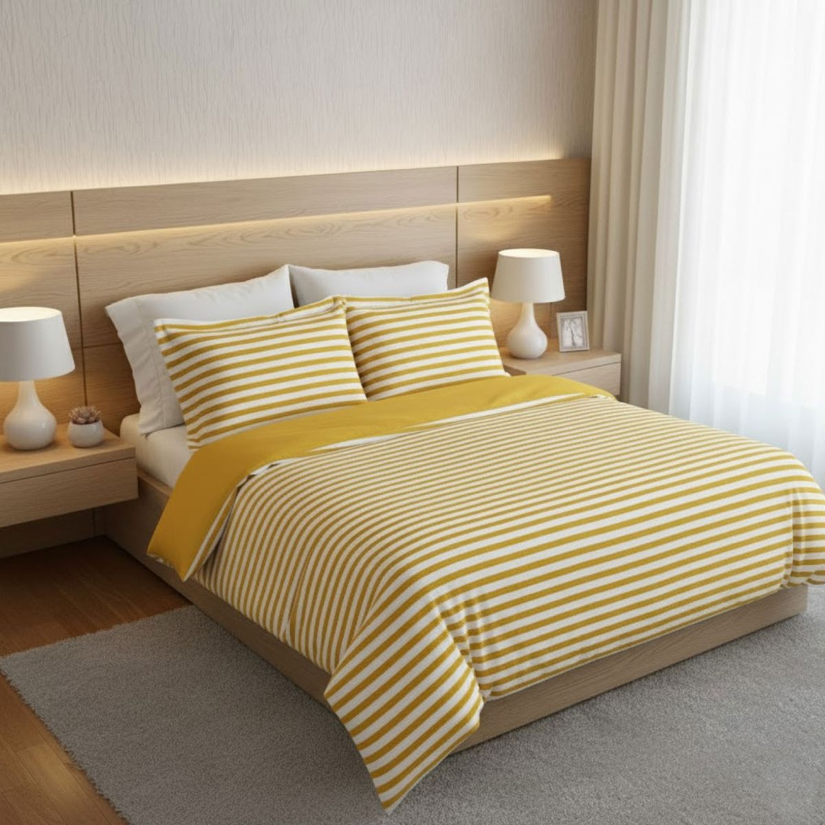MY HOME STORE - Funda Duvet Microfibra Rayas Amarillo
