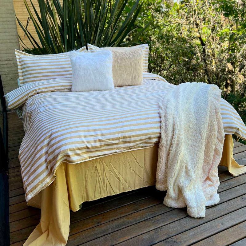MY HOME STORE - Funda Duvet Microfibra Rayas Amarillo