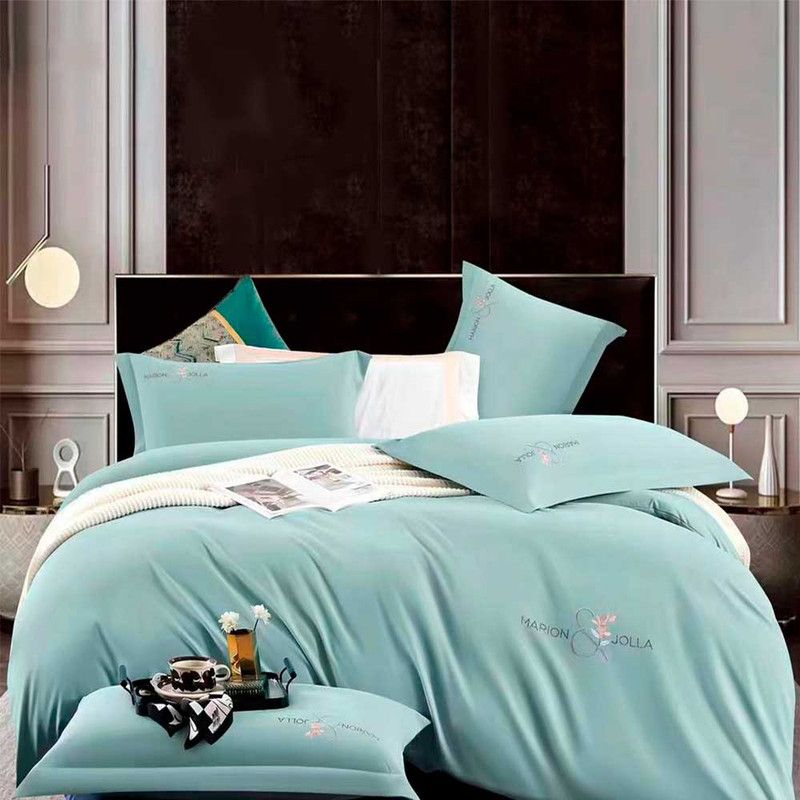MY HOME STORE - Funda Duvet Microfibra Bordado Verde Menta Marion Jolla