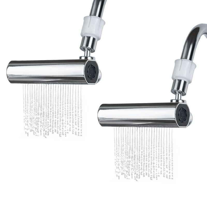 ENERGY PLUS - Set x2 Adaptador Grifo 4en1 Giratorio Rectangular Cocina Baño