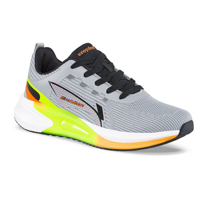 CROYDON - Tenis Running Bople Gris-Naranja para Hombre Croydon
