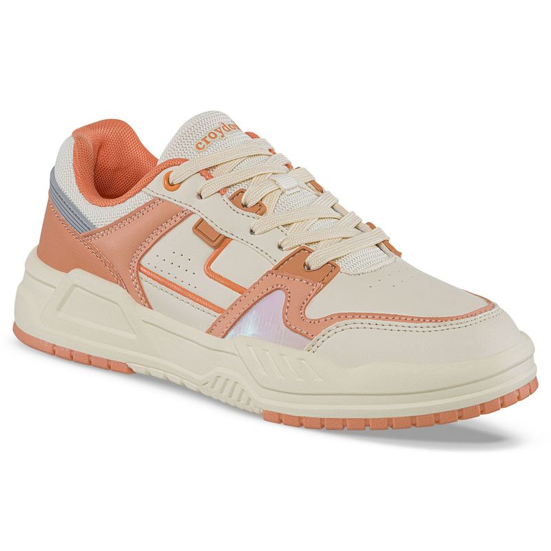 CROYDON - Tenis Urbanos Torx Beige-Coral para Mujer Croydon