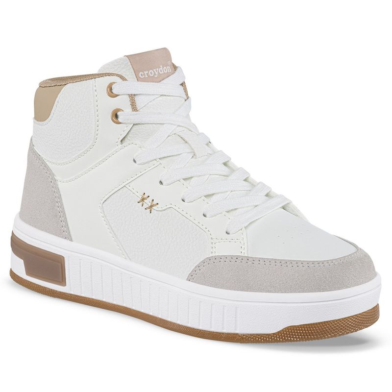 CROYDON - Tenis Urbanos Atrix Blanco-Gris para Mujer Croydon