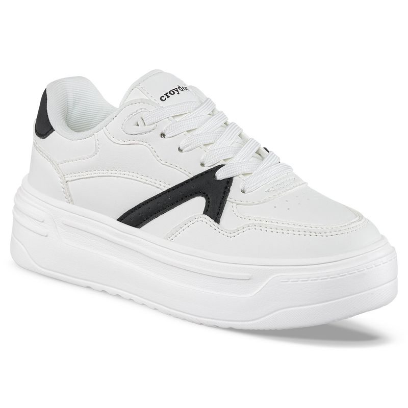 CROYDON - Tenis Urbanos Plitty Blanco-Negro Croydon para Mujer