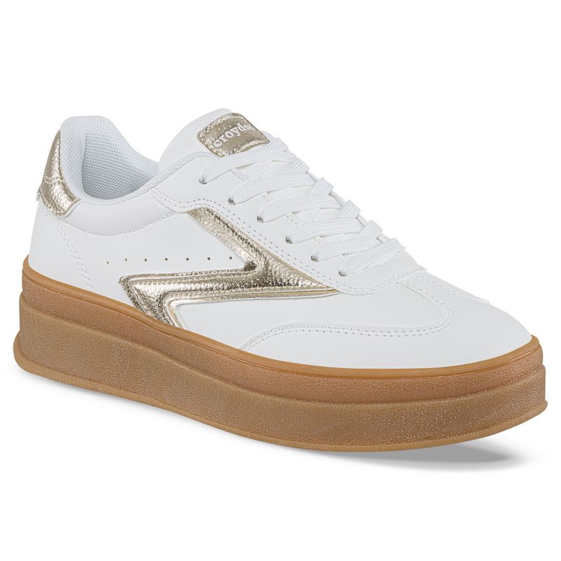 CROYDON - Tenis Urbanos Drix Blanco-Oro para Mujer Croydon
