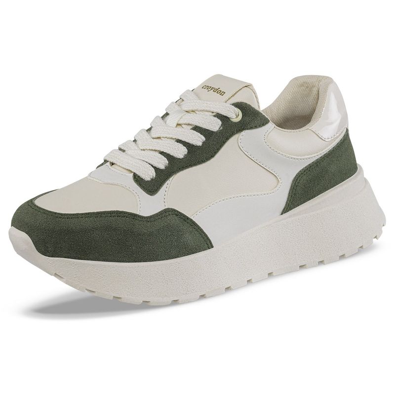 CROYDON - Tenis Urbanos Agatha Beige-Verde para Mujer Croydon