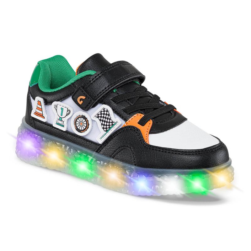 LOS GOMOSOS - Tenis con Luces Riner Negro para Niño Los Gomosos