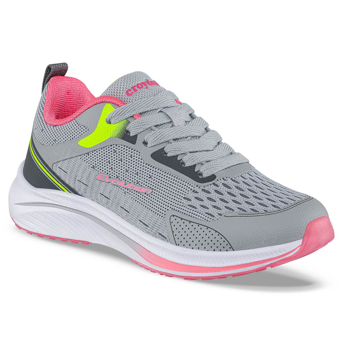 CROYDON - Tenis Running Tixmar Gris-Rosa Croydon para Niña