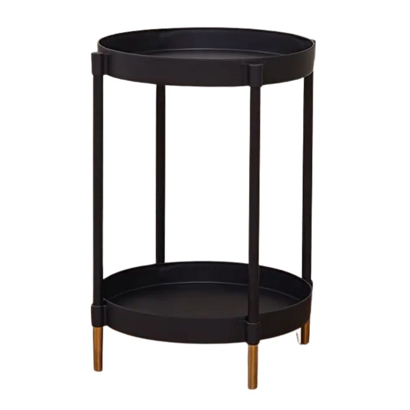 GENERICO - Mesa/Carrito Auxiliar Multifuncional de 2 Estantes COLOR NEGRO
