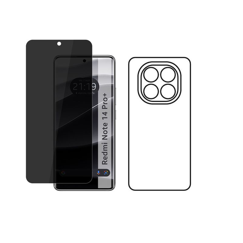 GENERICO - Protector Antiespia +Trasero en Hidrogel Xiaomi Redmi Note 14 Pro Plus