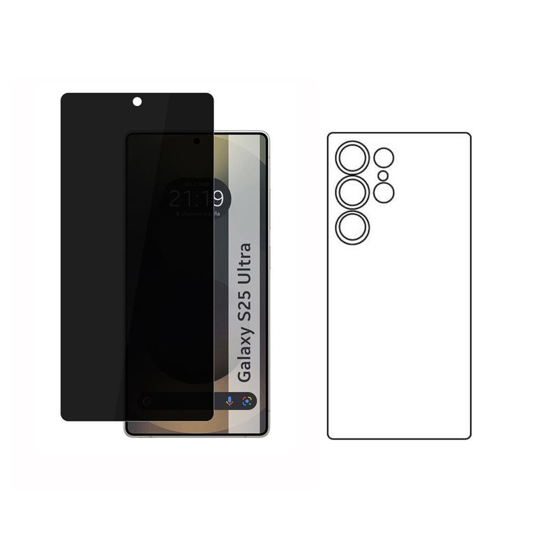 GENERICO - Protector Antiespia +Trasero en Hidrogel Para Samsung Galaxy S25 ULTRA