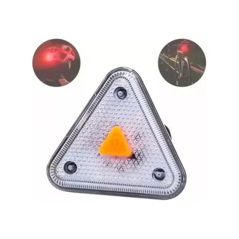 GENERICO - Luz Trasera Triangular Para Bicicleta Recargable