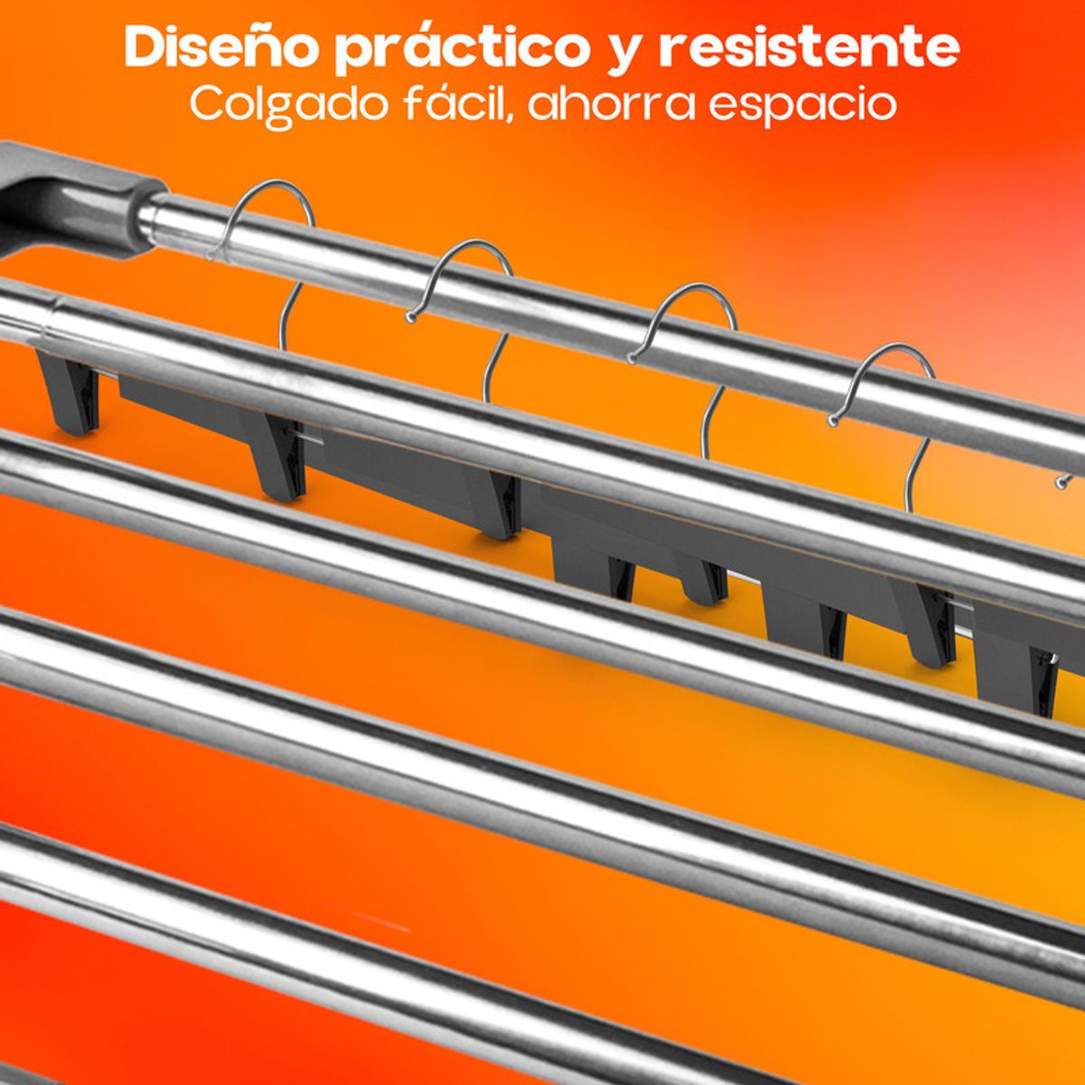 ENERGY PLUS - Tendedero Plegable Portátil para Apartamentos y Balcones Negro