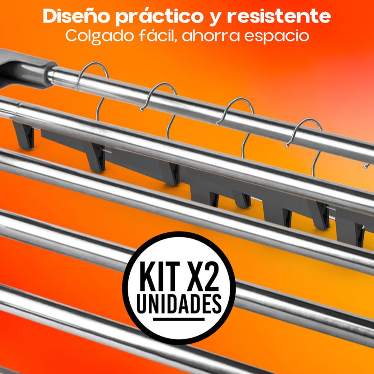 ENERGY PLUS - Set x2 Tendedero Plegable Portátil Apartamentos y Balcones Negro