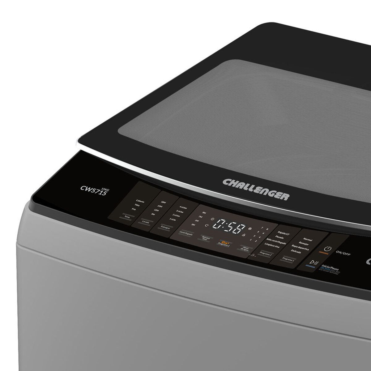 CHALLENGER - Lavadora Automática 15 Kg - De 33 Lb Challenger Color Gris