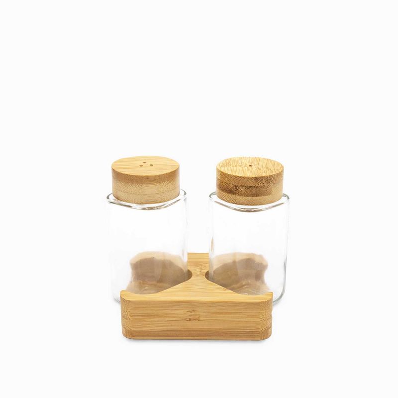 AMBIENTE GOURMET - Set sal-pimienta base madera Ambiente Gourmet