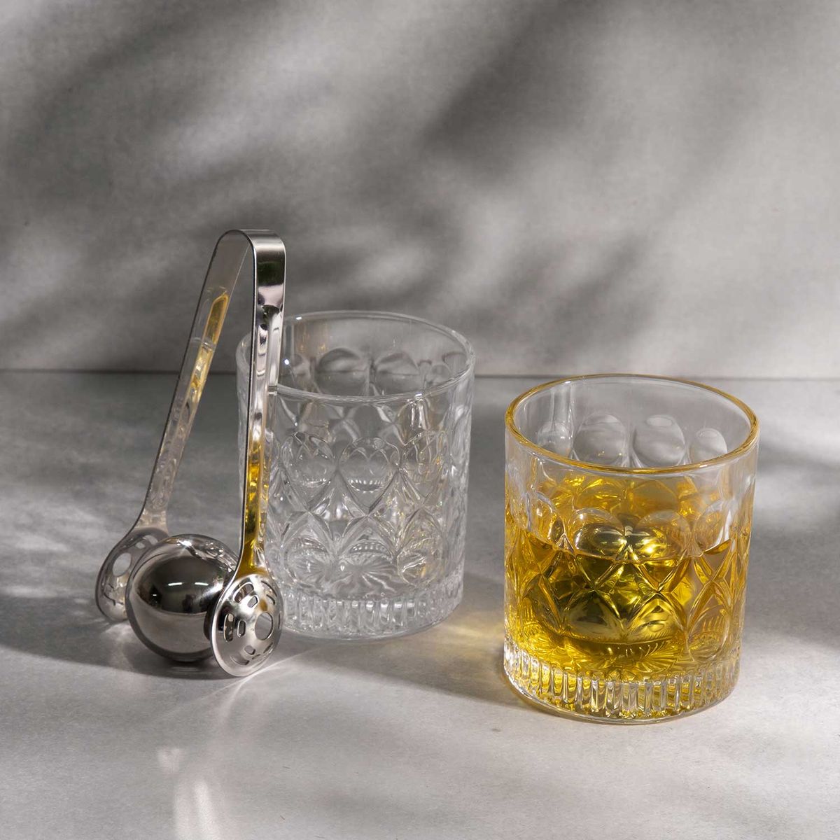 AMBIENTE GOURMET - Set esferas de hielo en acero y pinza