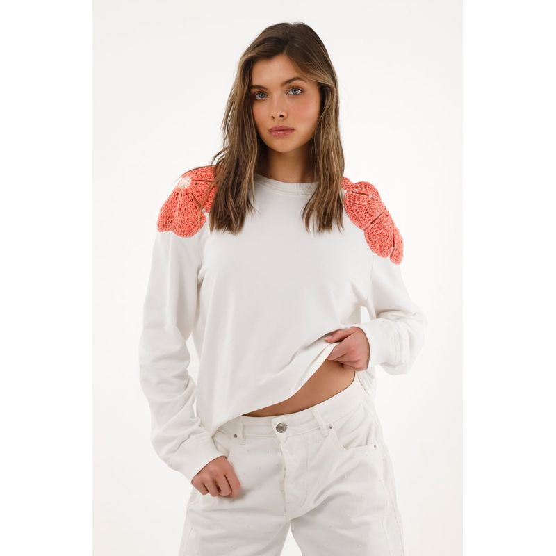 TENNIS - Buzo largo crudo con hombreras para mujer