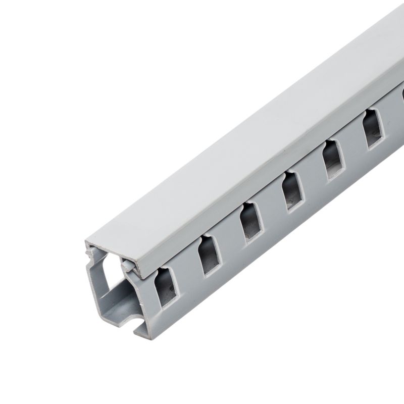 VCP - Canaleta Ranurada Gris Para Tablero Eléctrico 25x30 mm