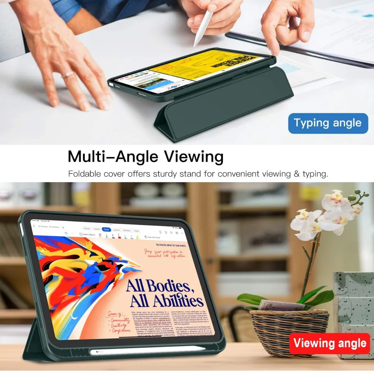 GENERICO - Forro Funda estuche Smart Case espacio lapiz Para iPad 11 A16 2025