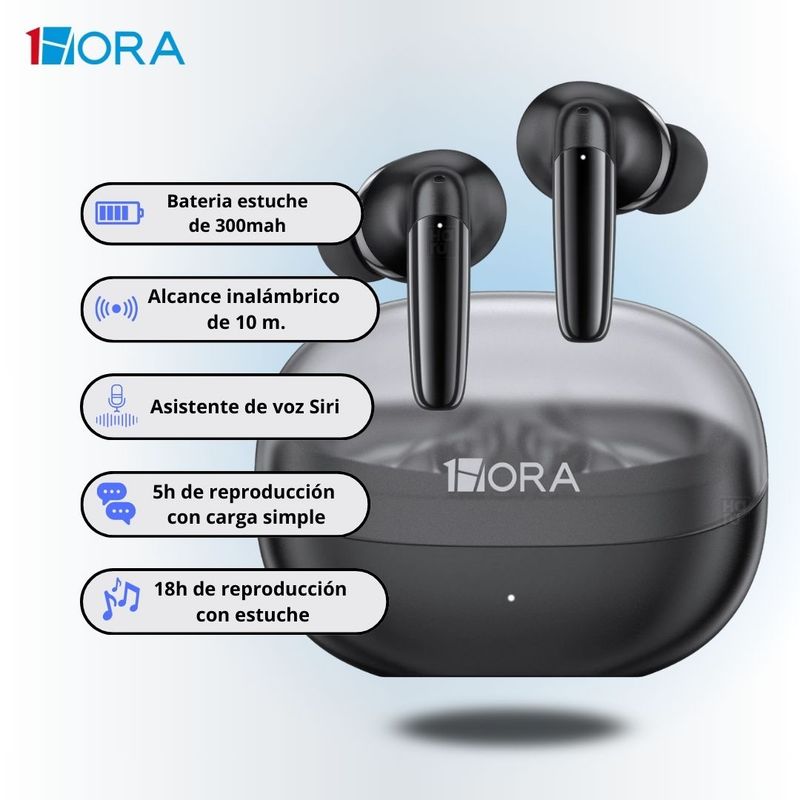 1HORA - Audifonos Inalambricos 1HORA AUT207 - Negros