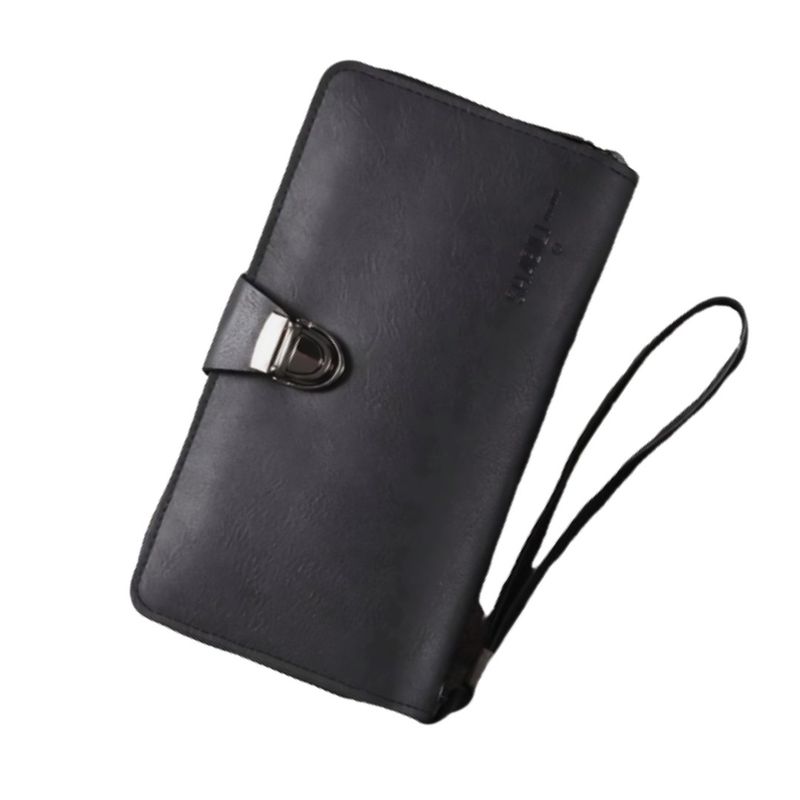 GENERICO - Cartera Billetera De Mano Unisex Con Cremallera Y Seguro