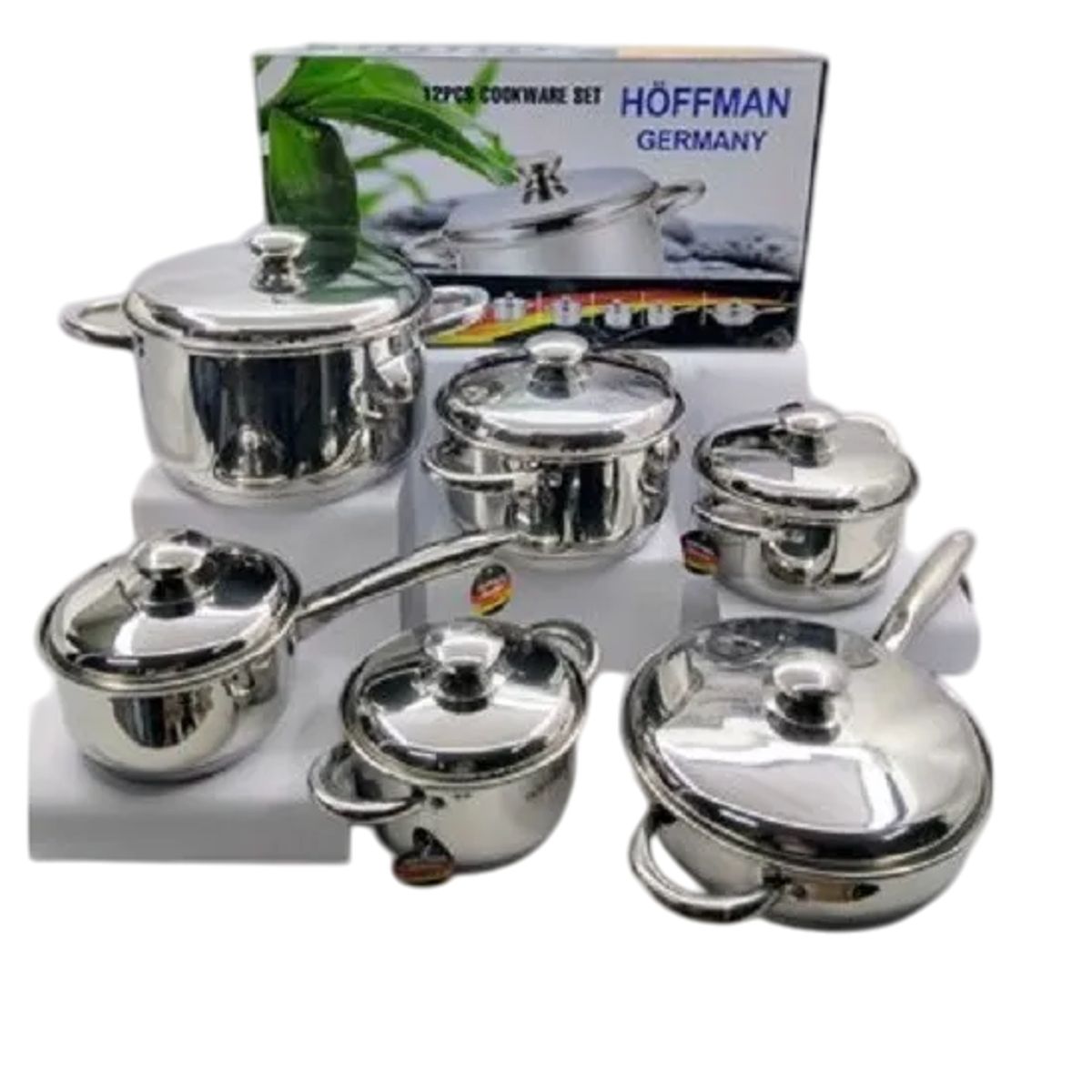 HOFFMANN - Bateria De Ollas Acero Quirurgico 12 Piezas Hoffman