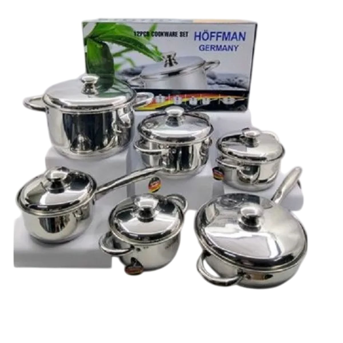 HOFFMANN - Bateria De Ollas Acero Quirurgico 12 Piezas Hoffman