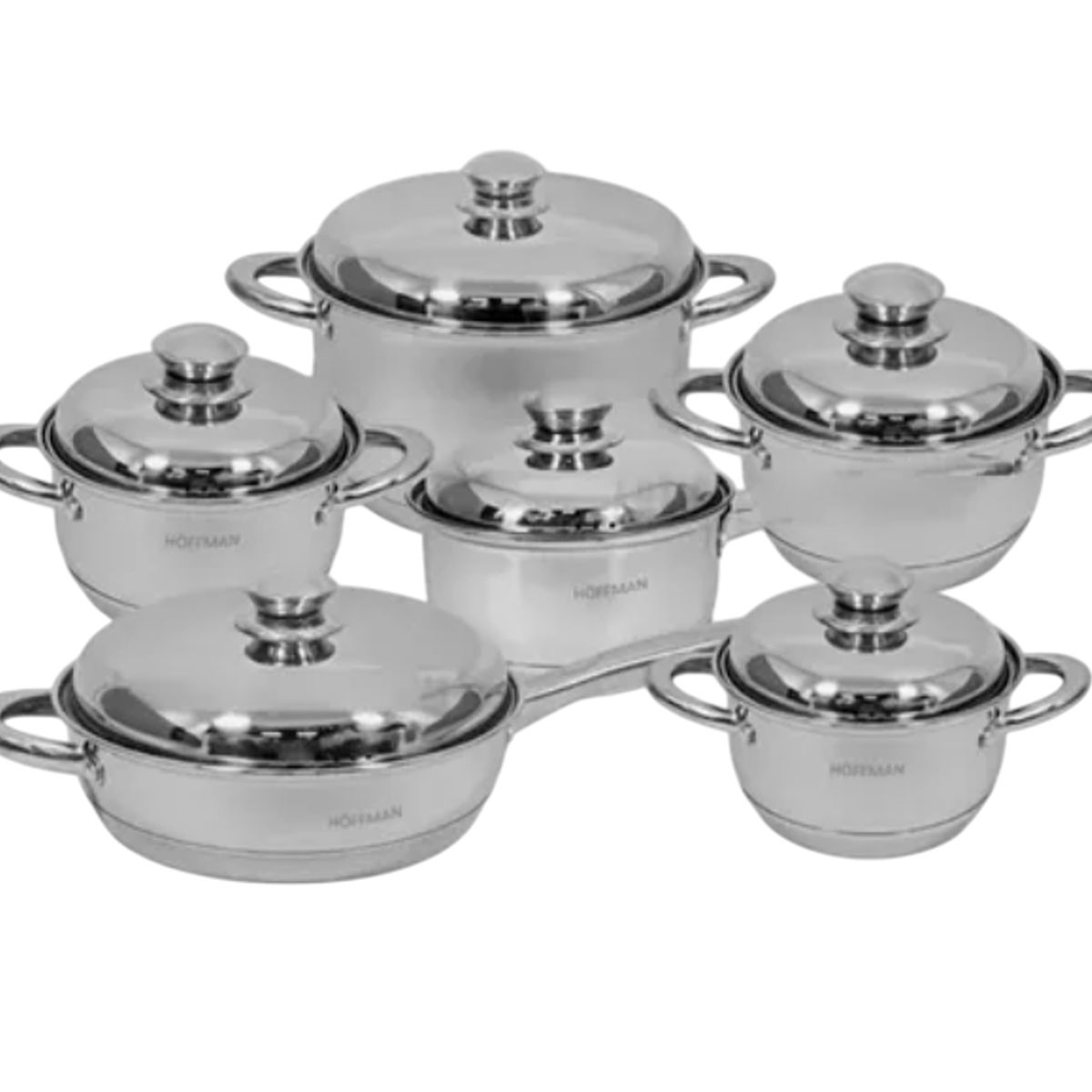 HOFFMANN - Bateria De Ollas Acero Quirurgico 12 Piezas Hoffman