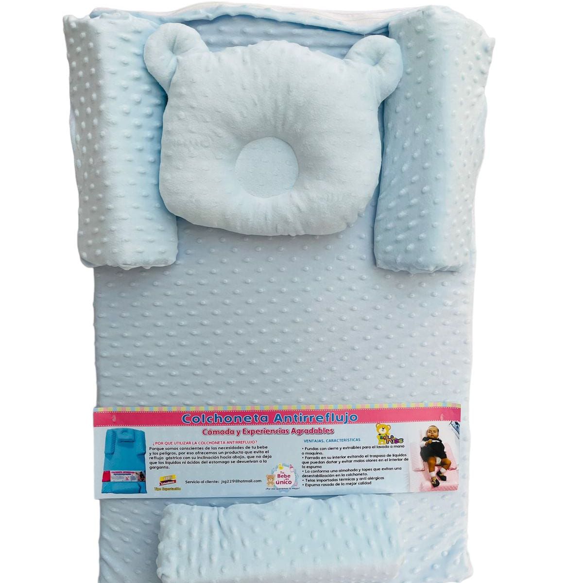 GENERICO - Colchoneta antirreflujo de bebe antialérgica 60x90x14