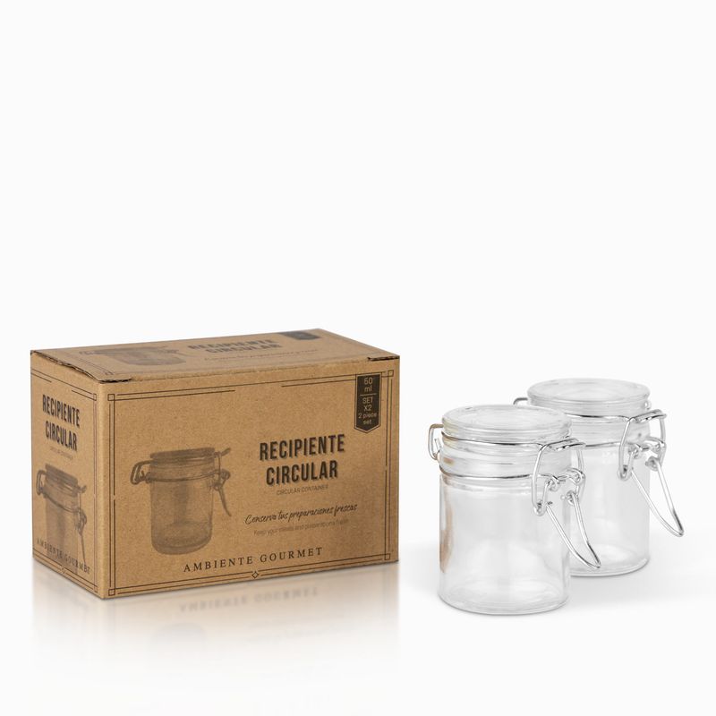 AMBIENTE GOURMET - Recipiente  circular 50 ml set x 2