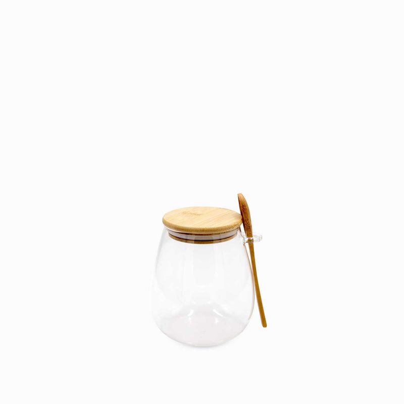 AMBIENTE GOURMET - Recipiente con cuchara en bambu grande Ambiente Gourmet