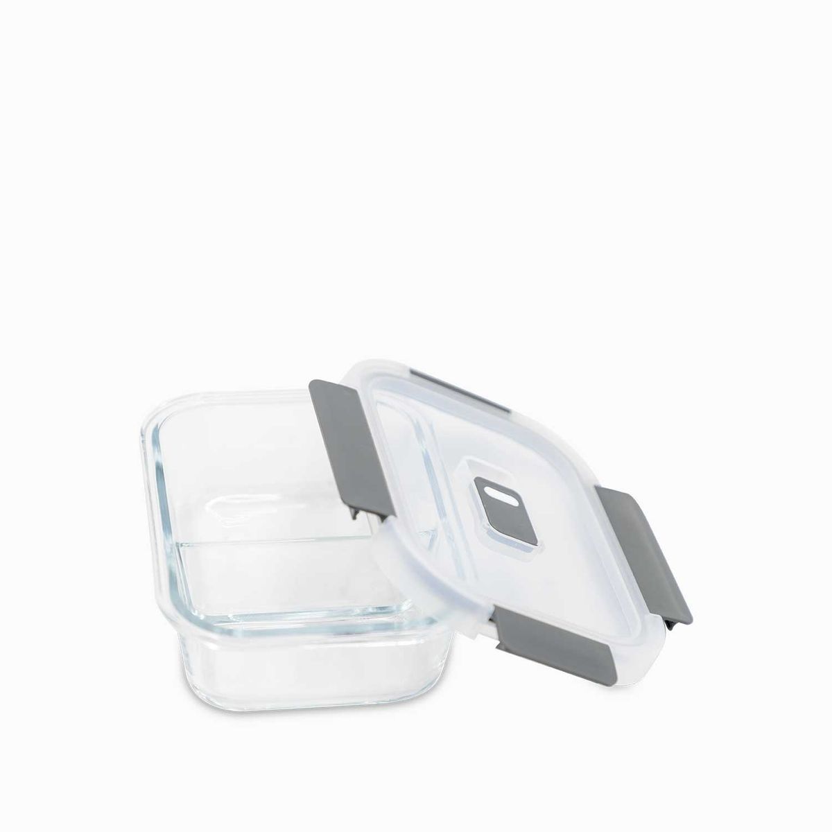 AMBIENTE GOURMET - Recipiente rectangular con división en borosilicato 600ml
