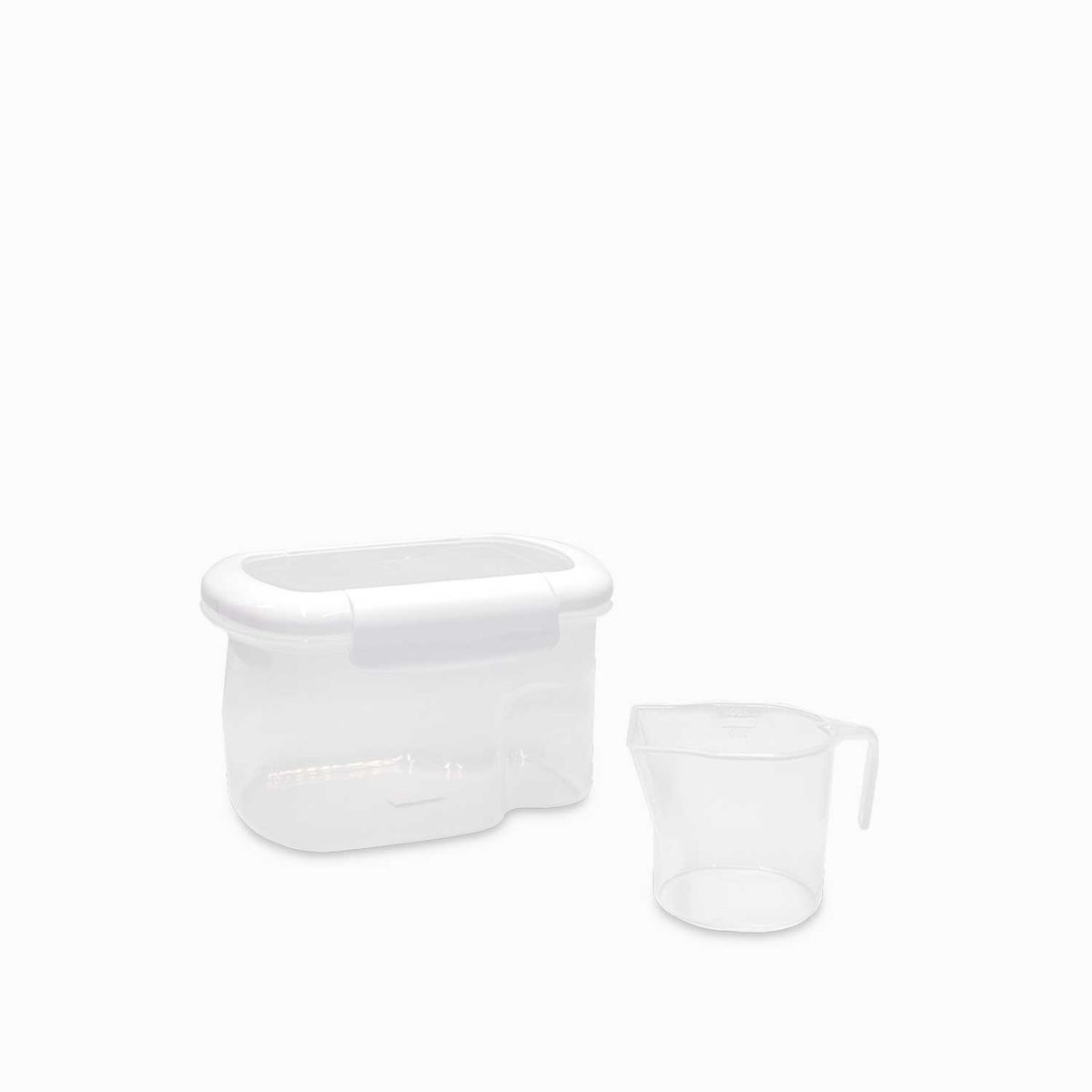 AMBIENTE GOURMET - Recipiente hermético blanco 1560 ml con taza medidora
