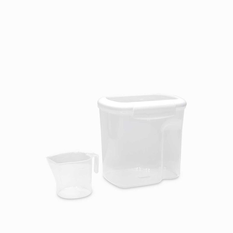 AMBIENTE GOURMET - Recipiente hermético blanco 2400 ml con taza medidora