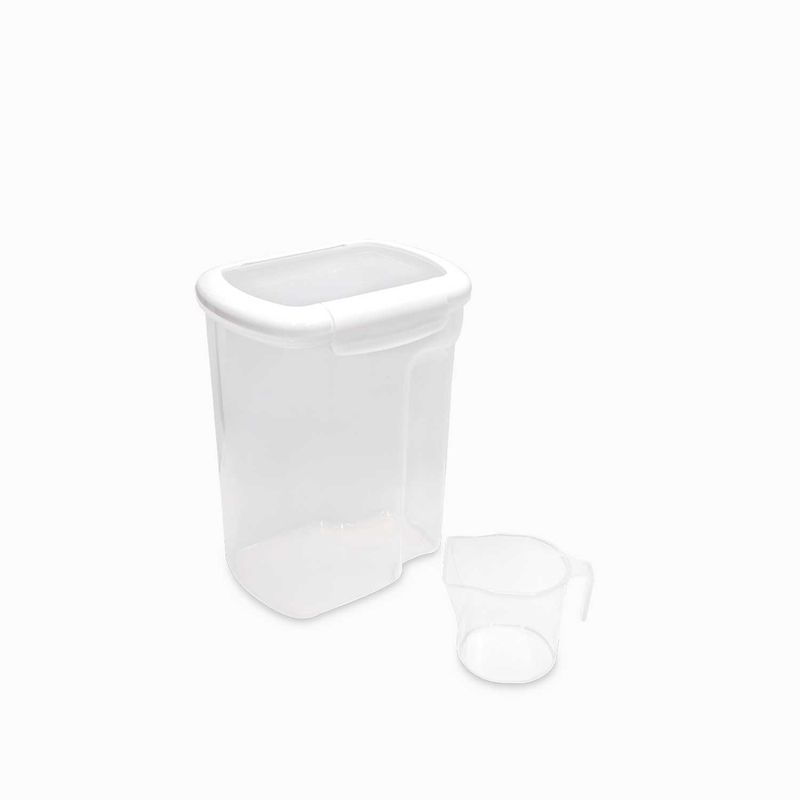AMBIENTE GOURMET - Recipiente hermético blanco 3200 ml con taza medidora