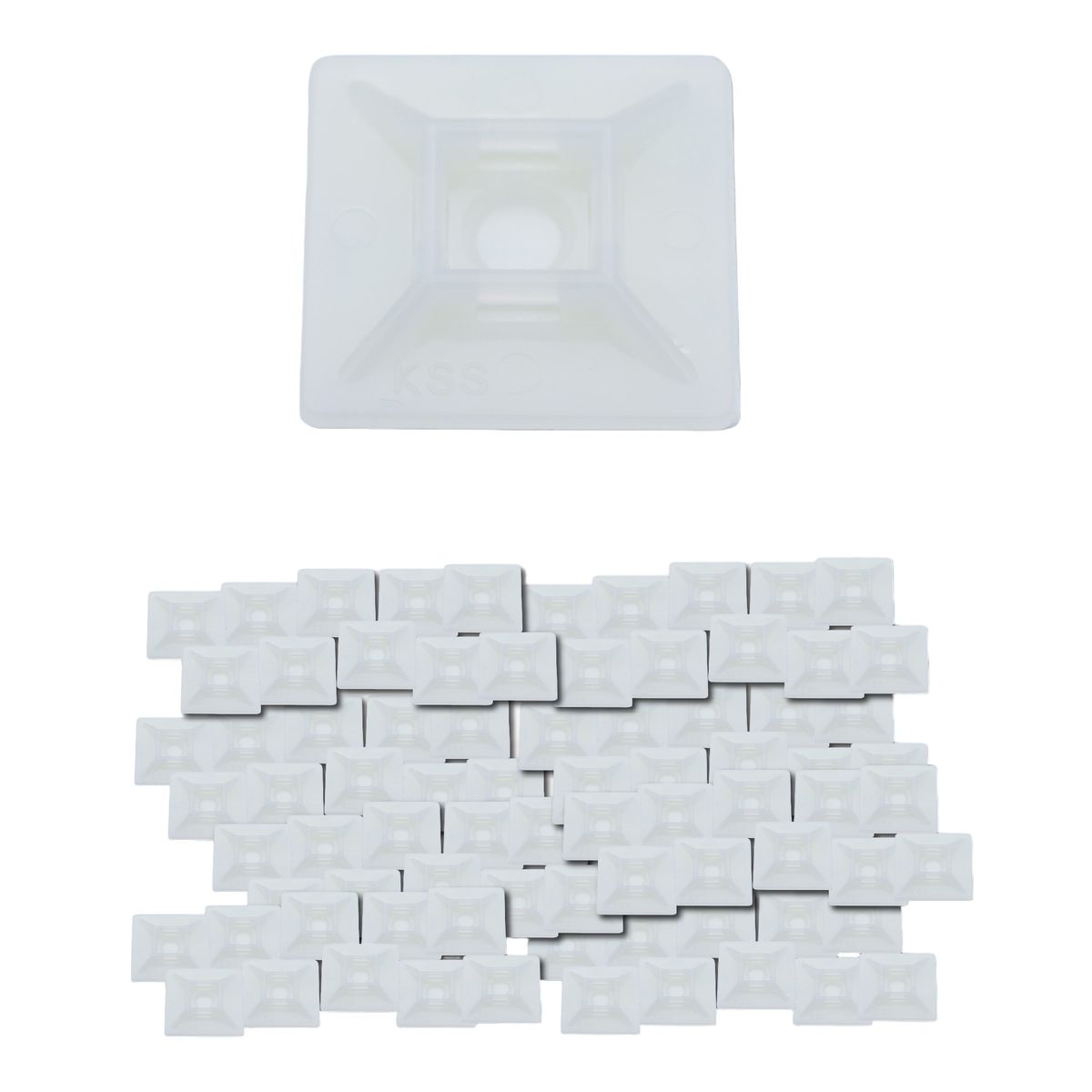 VCP - Bases Adhesivas Para Amarres 28 x 28 mm Blancas X 100 unds