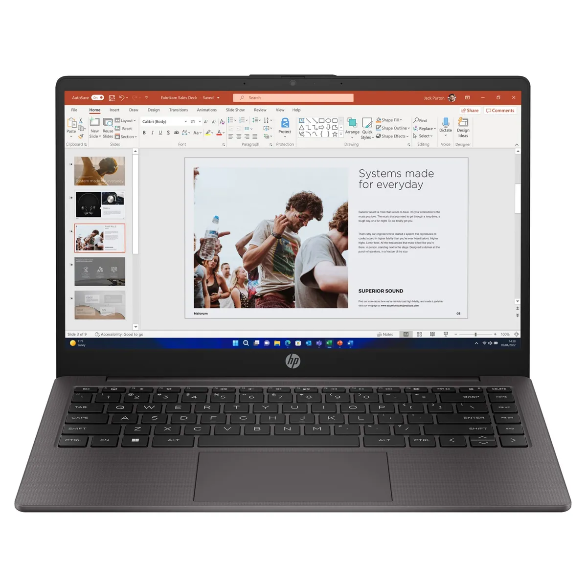 HP - Portatil HP 245 G10 AMD Ryzen 5 7530U SSD 512GB DDR4 8GB 14" HD FreeDOS Negro