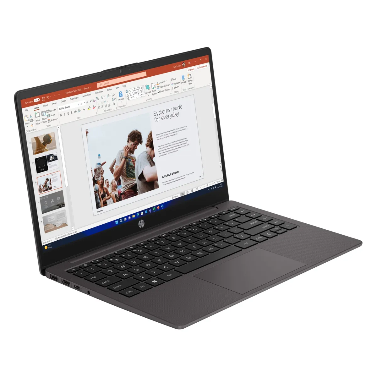 HP - Portatil HP 245 G10 AMD Ryzen 5 7530U SSD 512GB DDR4 8GB 14" HD FreeDOS Negro