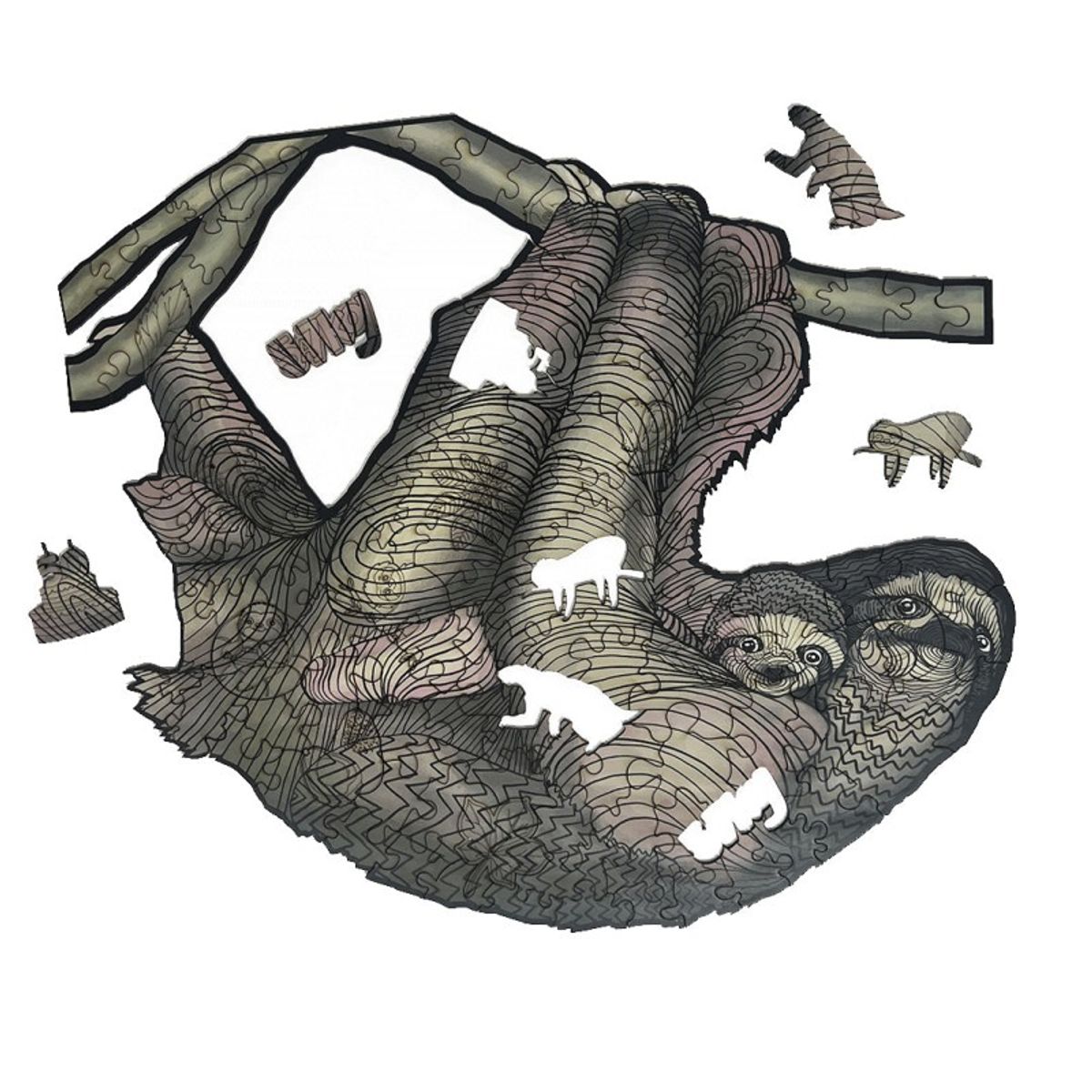 GENERICO - Rompecabezas en Madera Multiformas Perezoso