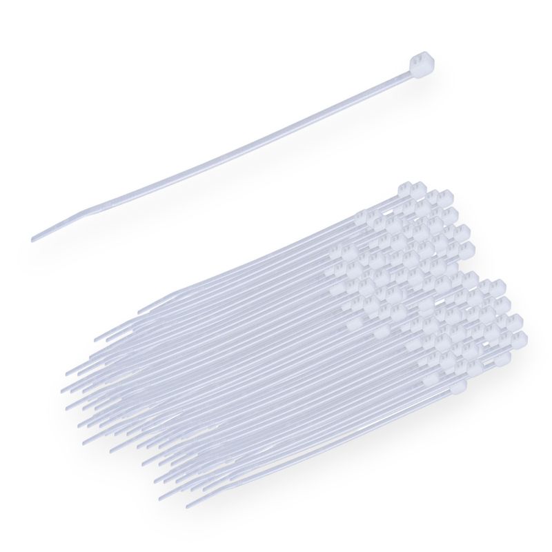 VCP - Amarre plástico Blanco Abrazadera 2.5mmX14.2cm Correas X100
