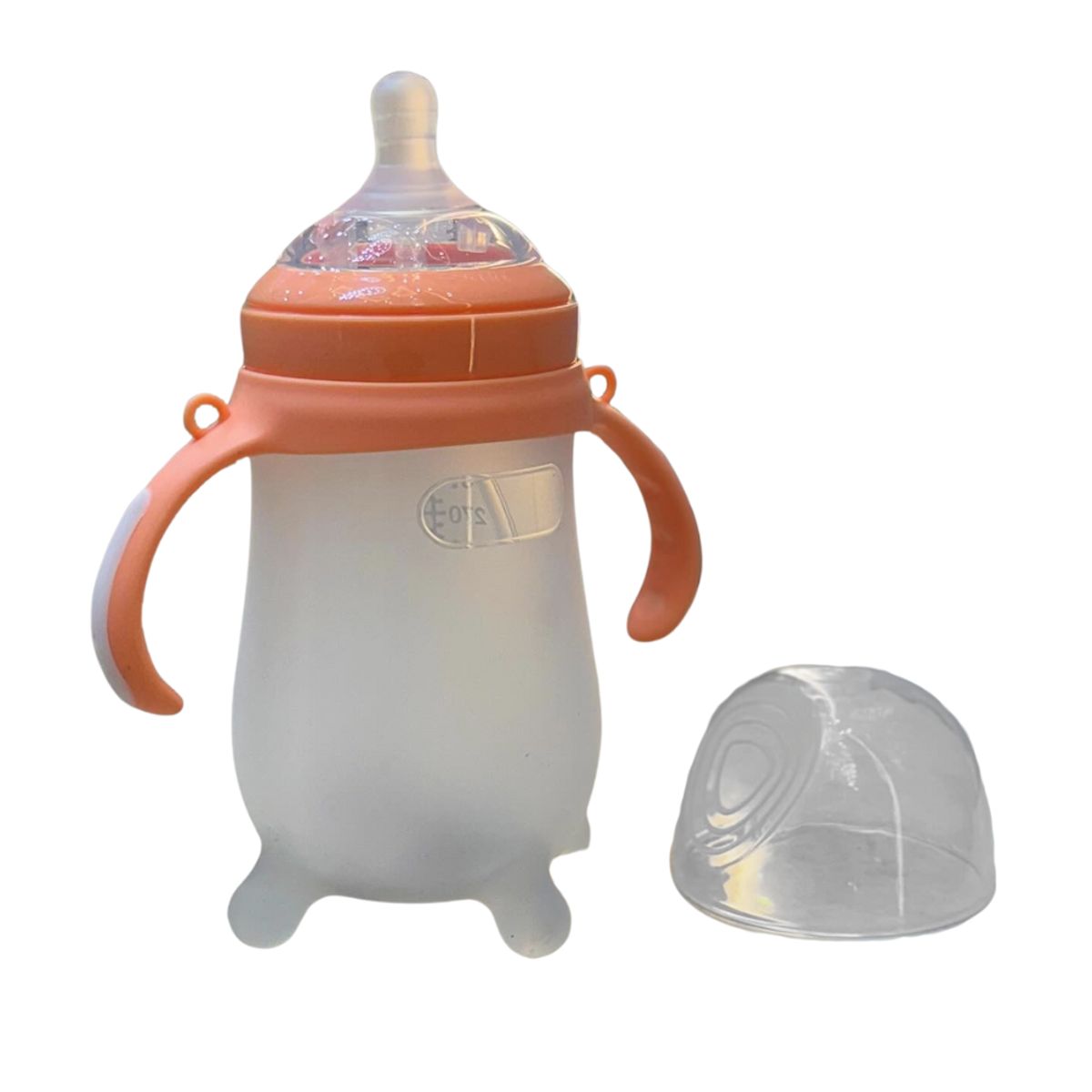 BABY ON - Tetero Biberon En Silicona Cuello Ancho Fácil Limpieza Rosa