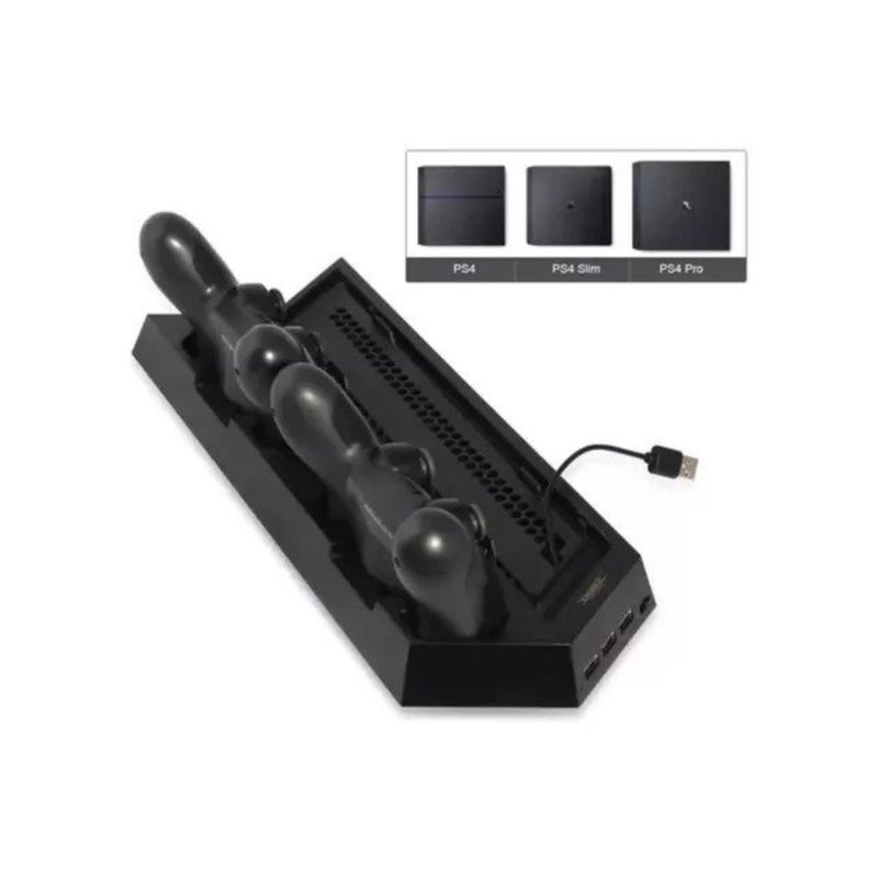 GENERICO - Base Refrigerante Y Cargador De Controles Ps4 Fat Slimpro.
