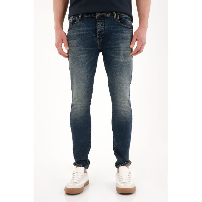 TENNIS - Jean Skinny con arrugas 3D azul oscuro para hombre