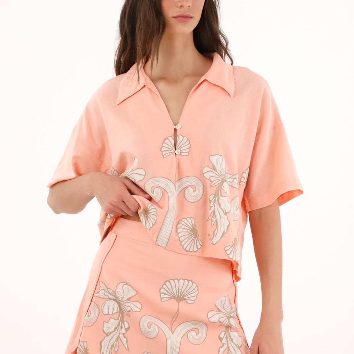 TENNIS - Falda corta rosada con estampado especial para mujer