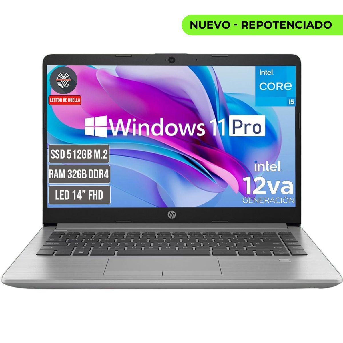 HP - Portátil HP Intel Core i5 1235U 32GB RAM 512GB SSD 14" FHD Win 11 Pro