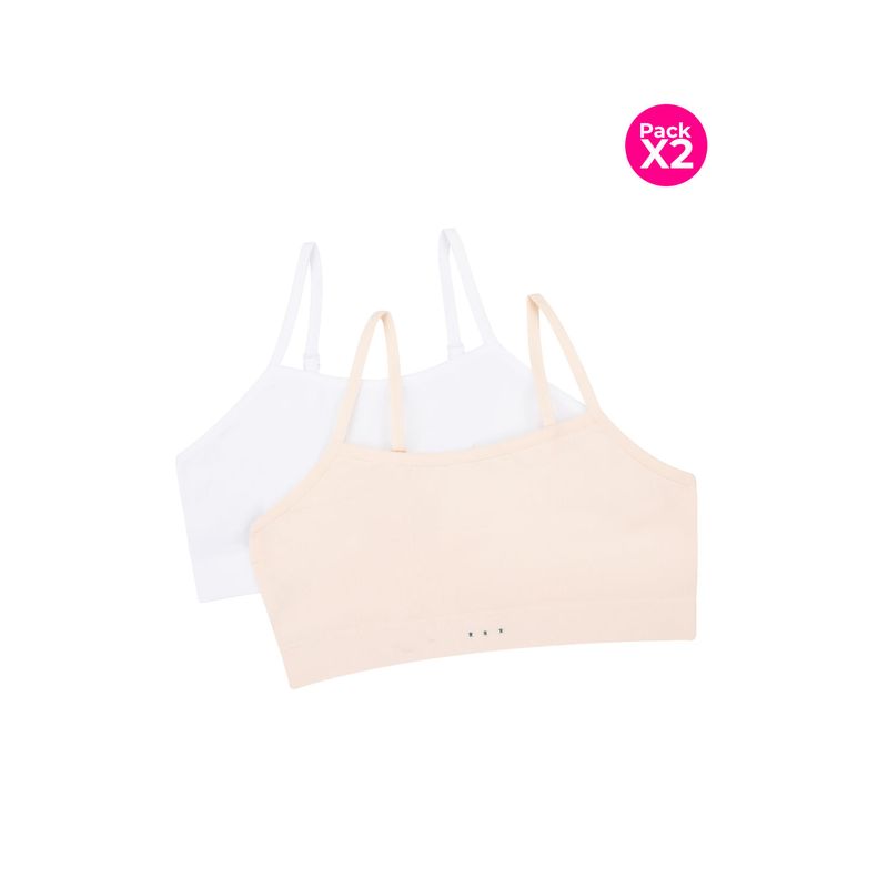 LILI PINK - Top para niñas paquete x2 tipo seamless
