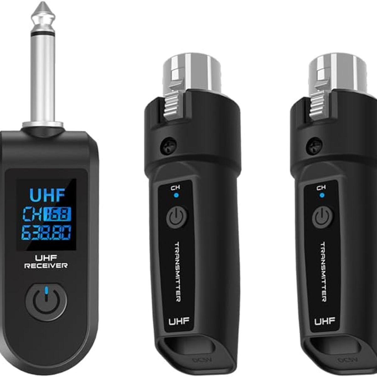 GENERICO - Sistema Inalámbrico para Micrófono Adaptador 2 Transmisor Receptor UHF